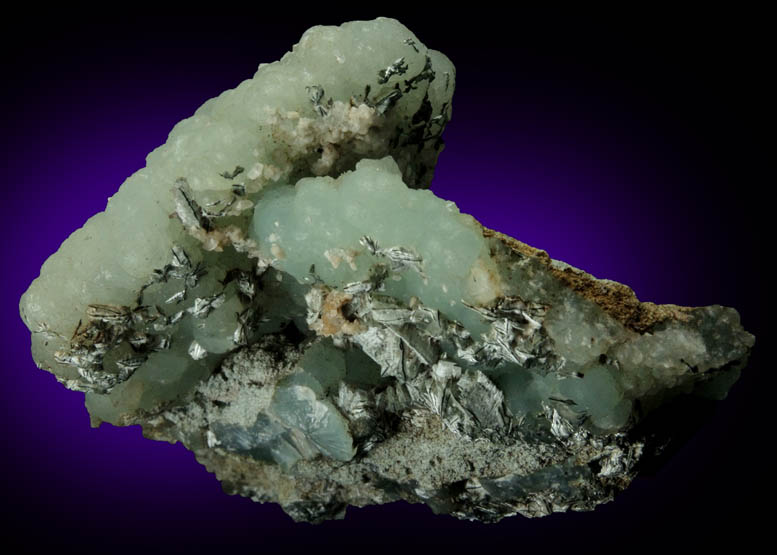 Prehnite pseudomorphs after Anhydrite plus Babingtonite with Actinolite alteration from Prospect Park Quarry, Prospect Park, Passaic County, New Jersey