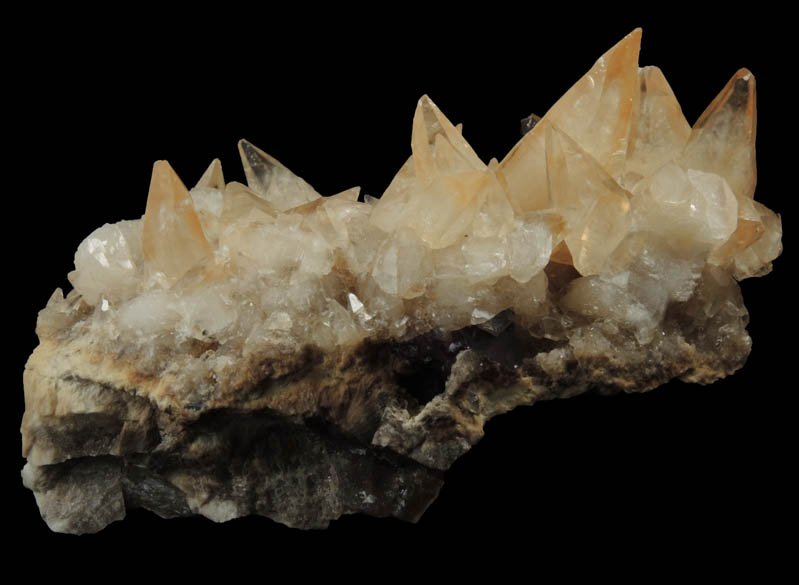 Calcite over Fluorite and Barite from Minerva #1 Mine, Cave-in-Rock District, Hardin County, Illinois