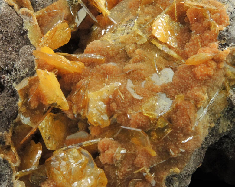 Mimetite with Wulfenite from San Francisco Mine, Cerro Prieto, north of Cucurpe, Sonora, Mexico