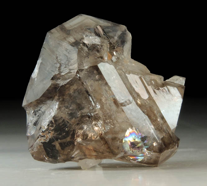 Quartz var. Smoky Quartz with Milky Quartz from Mount Marie Quarry, 7.5 km southeast of Paris Hill, Oxford County, Maine