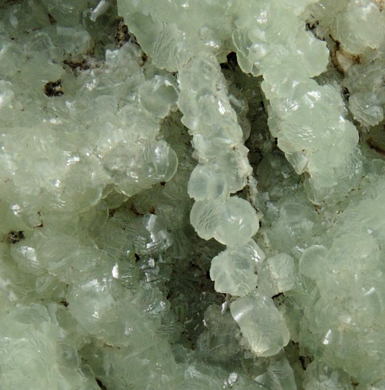 Prehnite pseudomorphs after Anhydrite with minor Calcite from New Street Quarry, Paterson, Passaic County, New Jersey