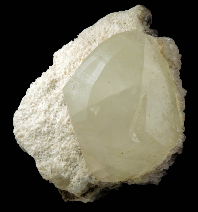 Calcite on Albite with Prehnite and Amethyst Quartz from Prospect Park Quarry, Prospect Park, Passaic County, New Jersey