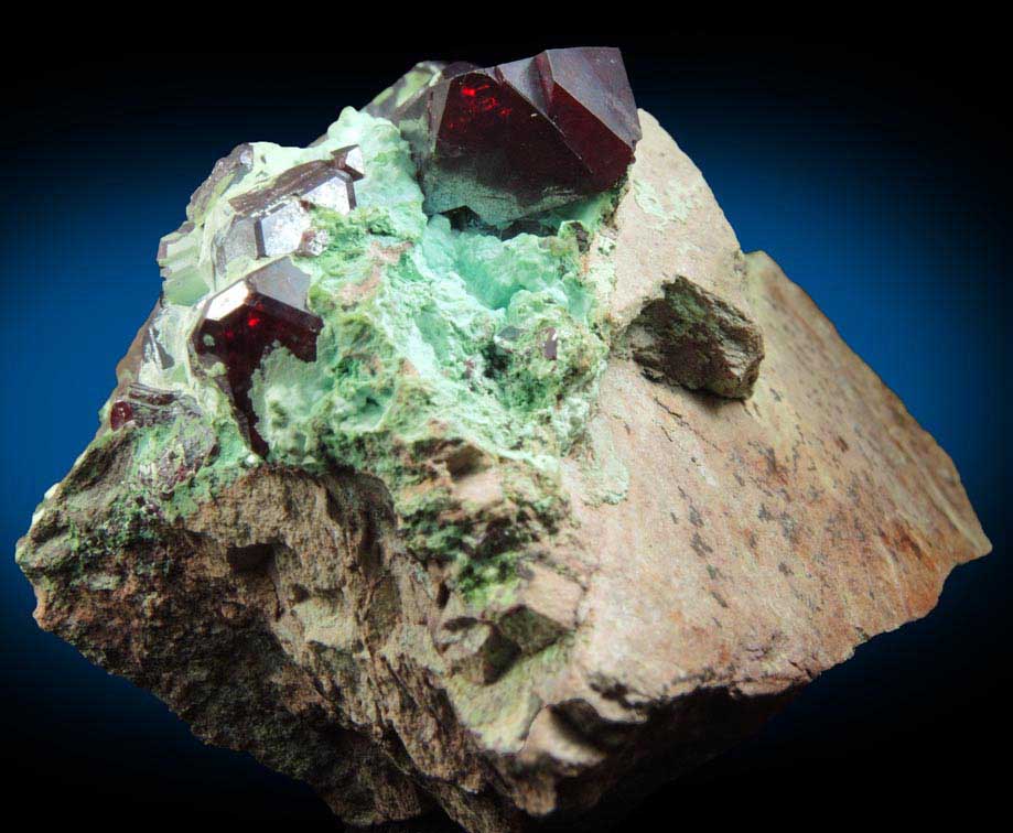 Cuprite over Chrysocolla from Mashamba West Mine, 13 km west of Kolwezi, Katanga Copperbelt, Lualaba Province, Democratic Republic of the Congo