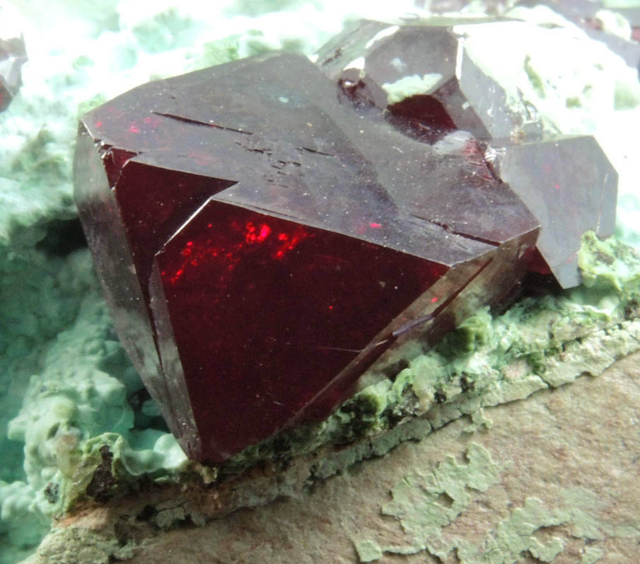 Cuprite over Chrysocolla from Mashamba West Mine, 13 km west of Kolwezi, Katanga Copperbelt, Lualaba Province, Democratic Republic of the Congo