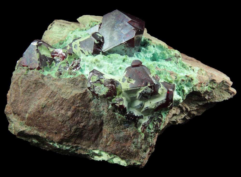 Cuprite over Chrysocolla from Mashamba West Mine, 13 km west of Kolwezi, Katanga Copperbelt, Lualaba Province, Democratic Republic of the Congo