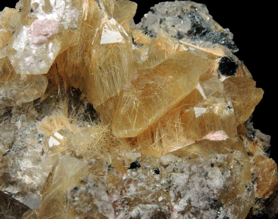 Rutile and Hematite on Quartz with Rutile inclusions from Ibitiara, south of Novo Horizonte, Bahia, Brazil