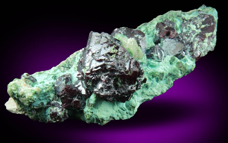 Cuprite on Chrysocolla from L'Etoile du Congo Mine, Lubumbashi, Katanga Copperbelt, Haut-Katanga Province, Democratic Republic of the Congo