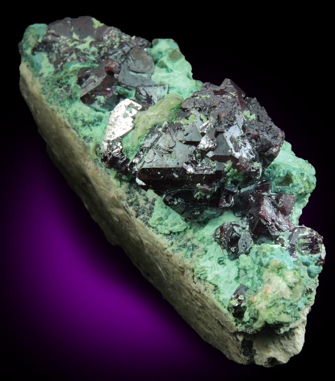 Cuprite on Chrysocolla from L'Etoile du Congo Mine, Lubumbashi, Katanga Copperbelt, Haut-Katanga Province, Democratic Republic of the Congo