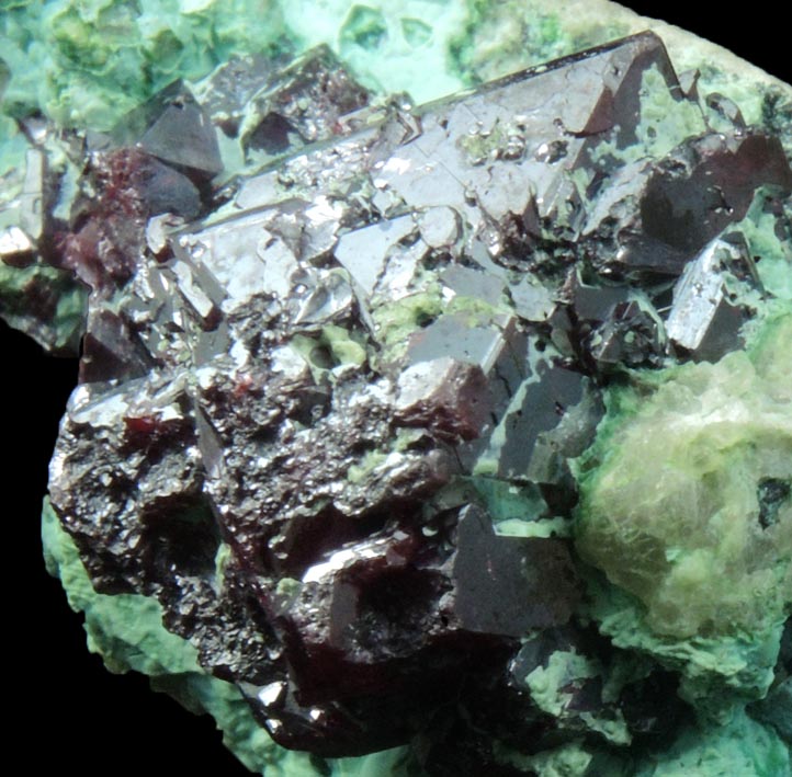 Cuprite on Chrysocolla from L'Etoile du Congo Mine, Lubumbashi, Katanga Copperbelt, Haut-Katanga Province, Democratic Republic of the Congo