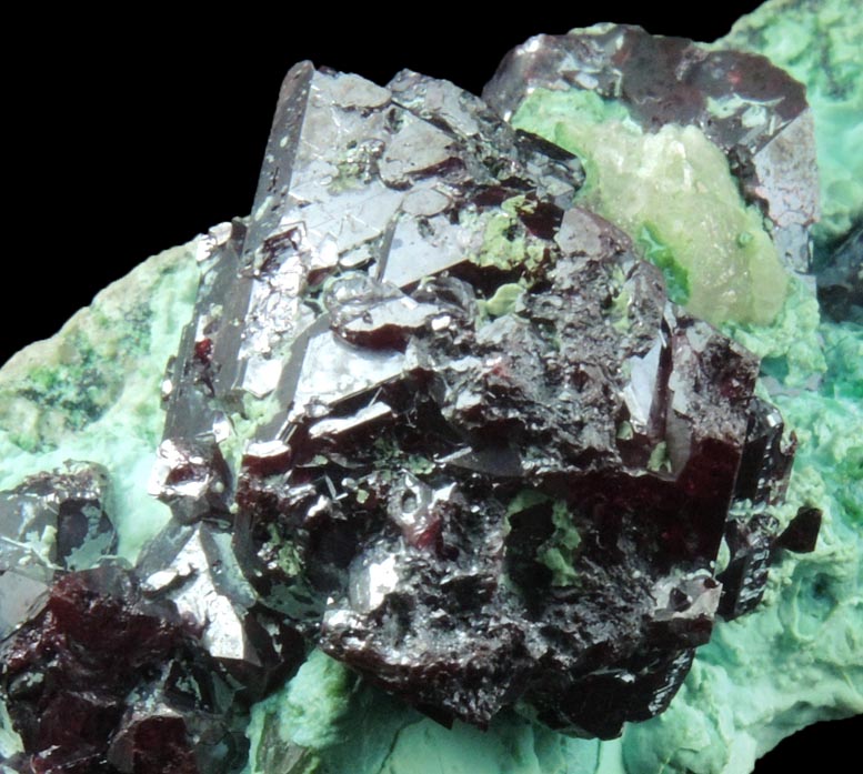 Cuprite on Chrysocolla from L'Etoile du Congo Mine, Lubumbashi, Katanga Copperbelt, Haut-Katanga Province, Democratic Republic of the Congo