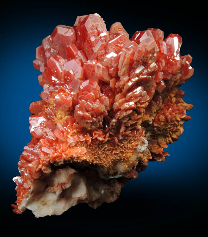 Vanadinite with Barite from Mibladen, Haute Moulouya Basin, Zeida-Aouli-Mibladen belt, Midelt Province, Morocco