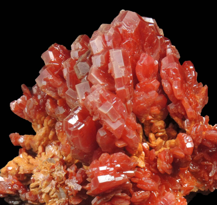 Vanadinite with Barite from Mibladen, Haute Moulouya Basin, Zeida-Aouli-Mibladen belt, Midelt Province, Morocco