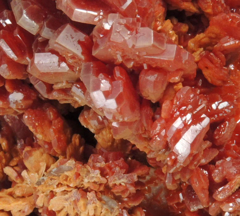 Vanadinite with Barite from Mibladen, Haute Moulouya Basin, Zeida-Aouli-Mibladen belt, Midelt Province, Morocco