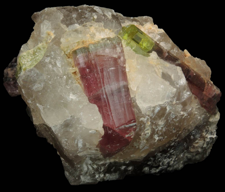 Elbaite Tourmaline in Quartz from Himalaya Mine, Mesa Grande District, San Diego County, California