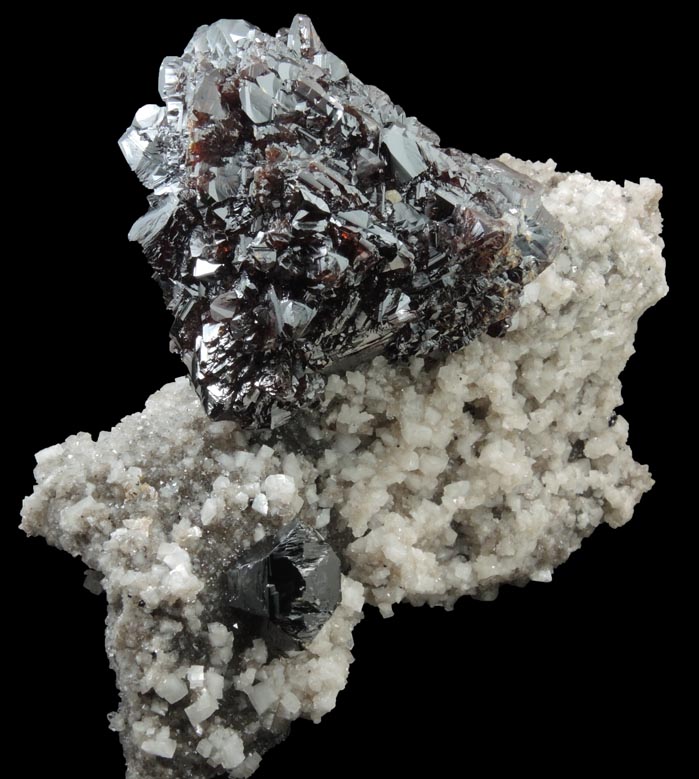 Sphalerite with Quartz and Dolomite from Elmwood Mine, Carthage, Smith County, Tennessee