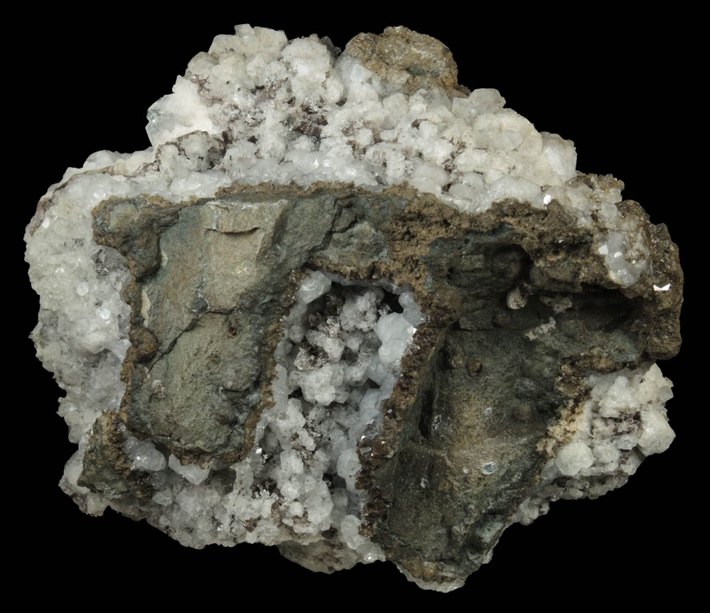 Apophyllite, Analcime, Calcite, Pyrite, Quartz from Cornwall Iron Mines, Cornwall, Lebanon County, Pennsylvania