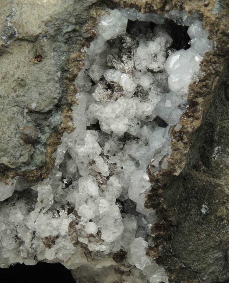 Apophyllite, Analcime, Calcite, Pyrite, Quartz from Cornwall Iron Mines, Cornwall, Lebanon County, Pennsylvania