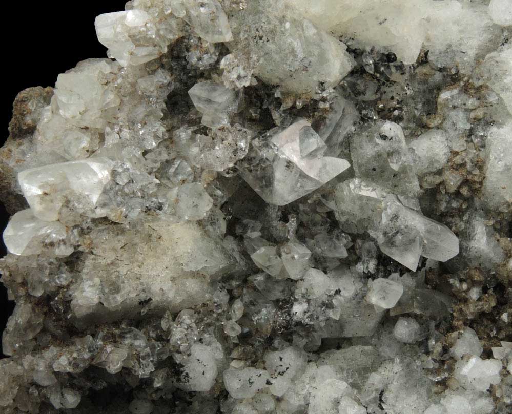 Apophyllite, Analcime, Calcite, Pyrite, Quartz from Cornwall Iron Mines, Cornwall, Lebanon County, Pennsylvania