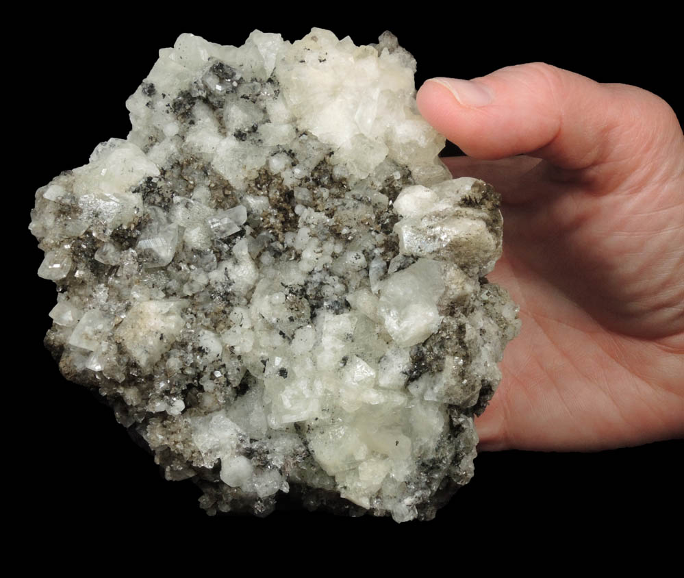 Apophyllite, Analcime, Calcite, Pyrite, Quartz from Cornwall Iron Mines, Cornwall, Lebanon County, Pennsylvania