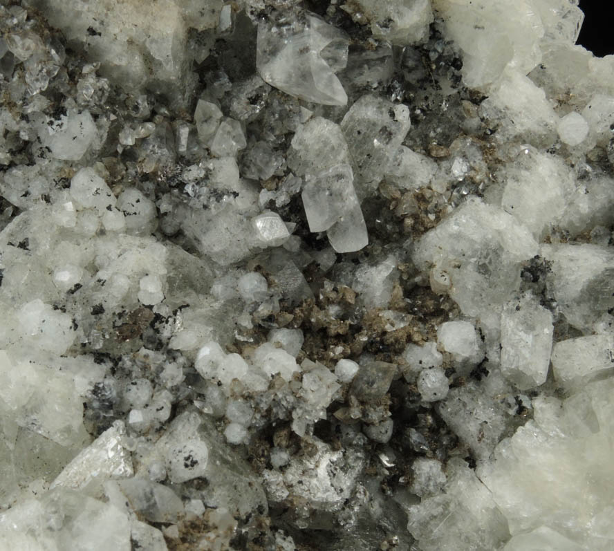 Apophyllite, Analcime, Calcite, Pyrite, Quartz from Cornwall Iron Mines, Cornwall, Lebanon County, Pennsylvania