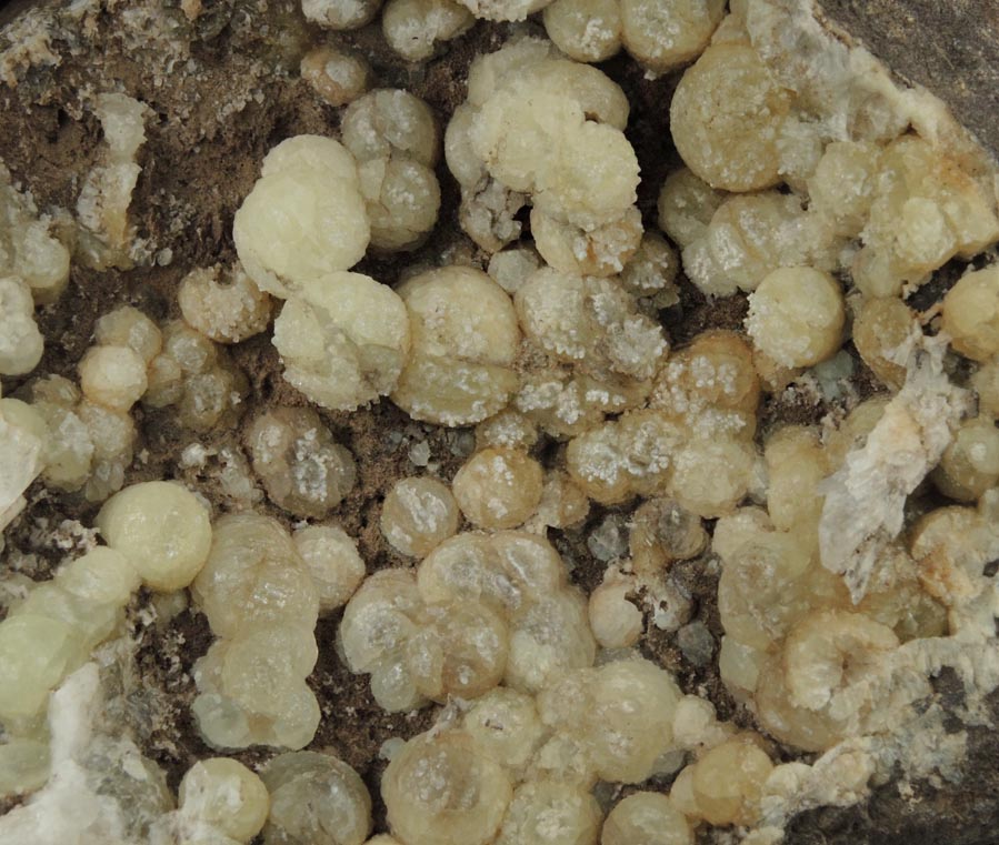 Prehnite with Calcite from Interstate I-84 construction site, north of North Mountain Road, New Britain, Hartford County, Connecticut