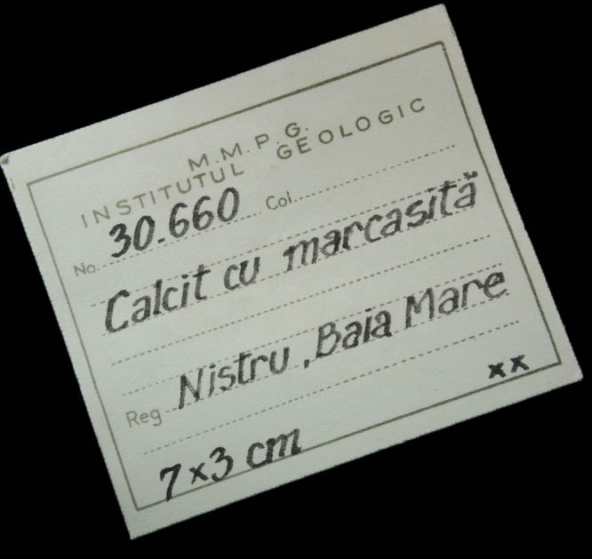 Calcite with Marcasite from Nistru-Baita, Maramures, Romania