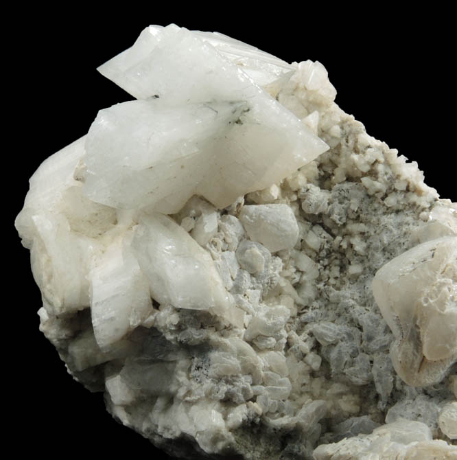 Adularia on Pericline and Calcite from Teufelsmhle, Habachtal, Salzburg, Austria