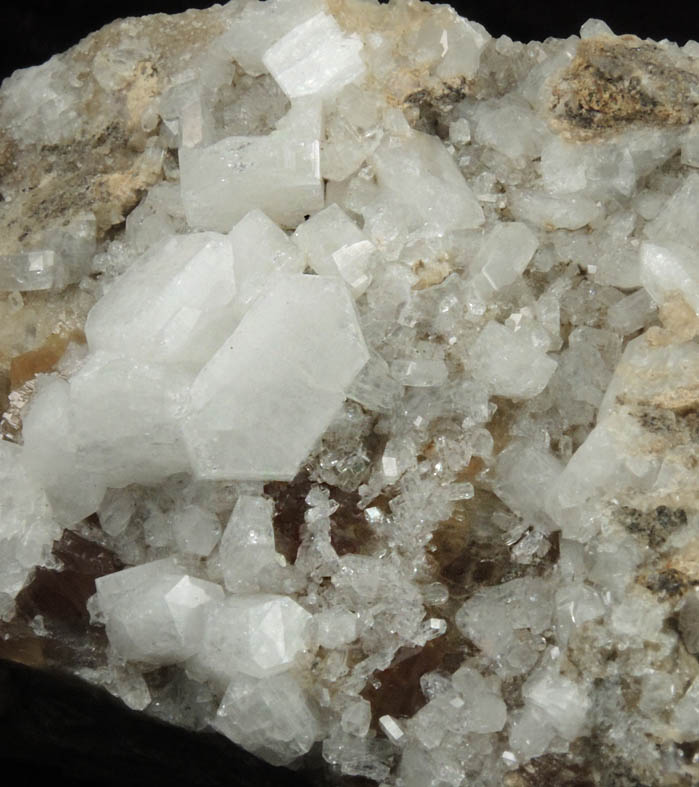 Harmotome with Calcite from Bellsgrove Mine, Strontian, Loch Sunart, Highland (formerly Argyll), Scotland