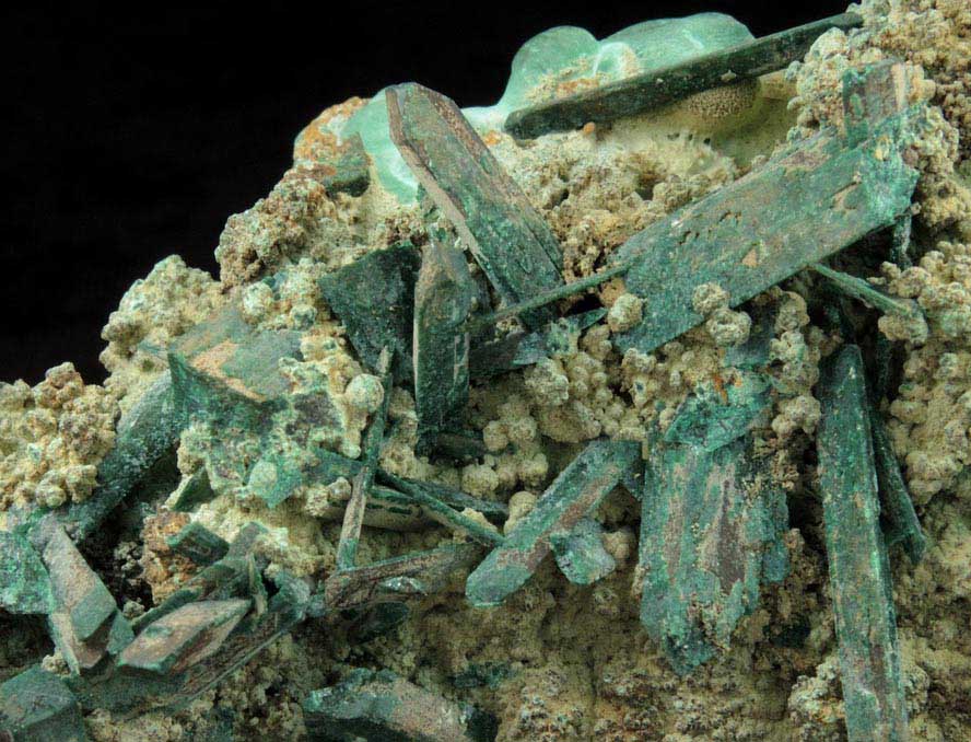 Malachite pseudomorphs after Azurite from Bisbee, Warren District, Cochise County, Arizona