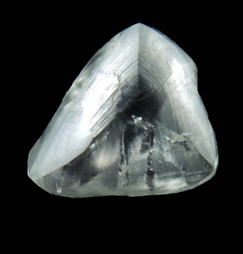 Diamond (2.93 carat pale-gray macle, twinned crystal with radial inclusions) from Northern Cape Province, South Africa