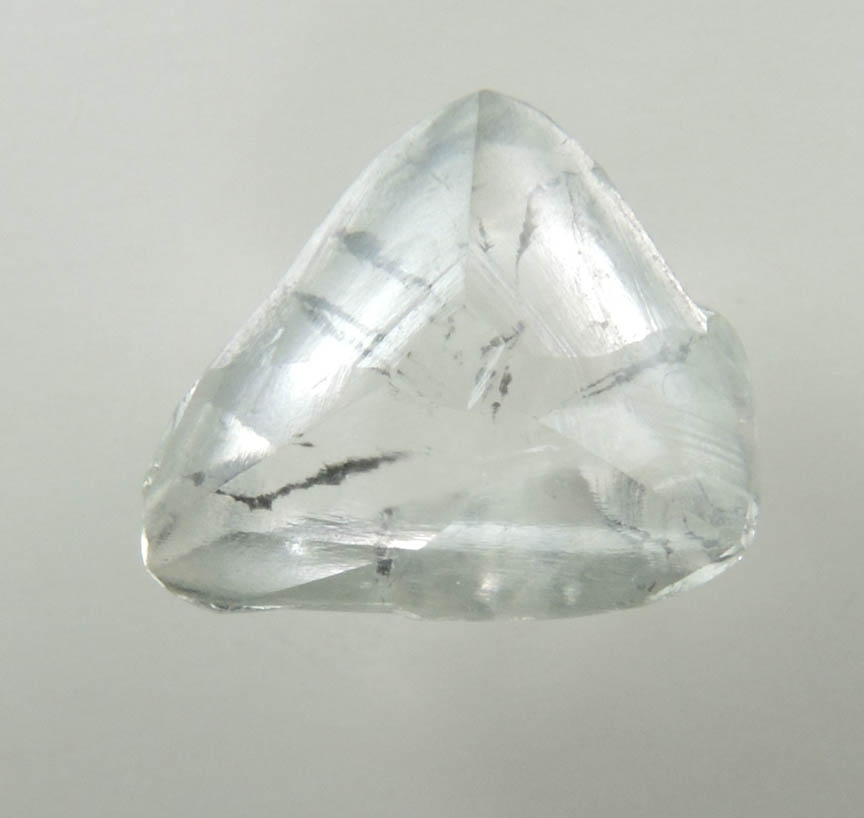 Diamond (2.93 carat pale-gray macle, twinned crystal with radial inclusions) from Northern Cape Province, South Africa