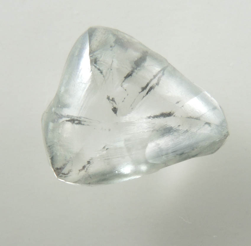 Diamond (2.93 carat pale-gray macle, twinned crystal with radial inclusions) from Northern Cape Province, South Africa