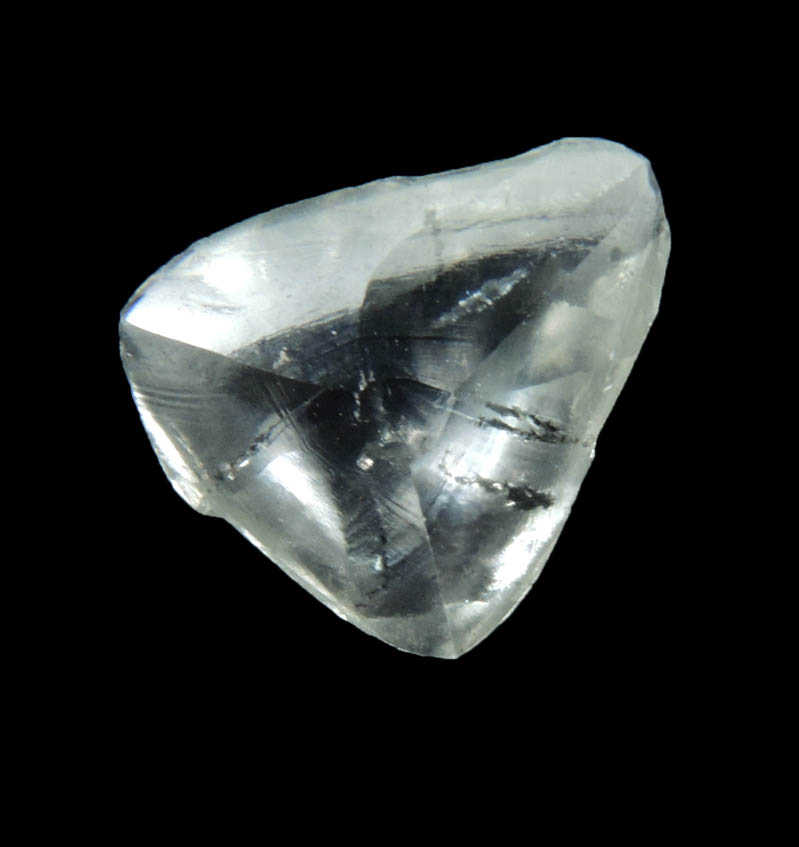 Diamond (2.93 carat pale-gray macle, twinned crystal with radial inclusions) from Northern Cape Province, South Africa