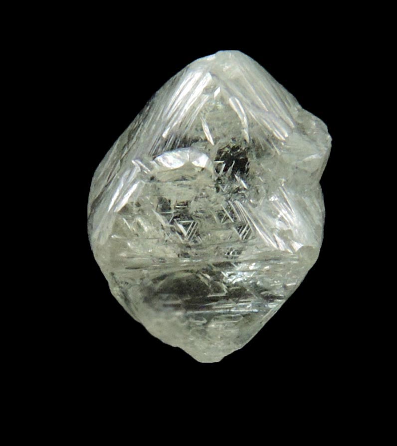 Diamond (2.56 carat cuttable gem-grade pale-gray octahedral uncut diamond) from Northern Cape Province, South Africa