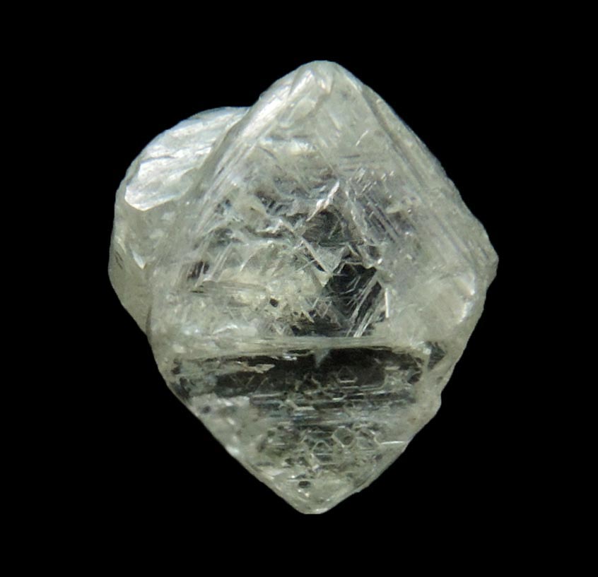 Diamond (2.56 carat cuttable gem-grade pale-gray octahedral uncut diamond) from Northern Cape Province, South Africa