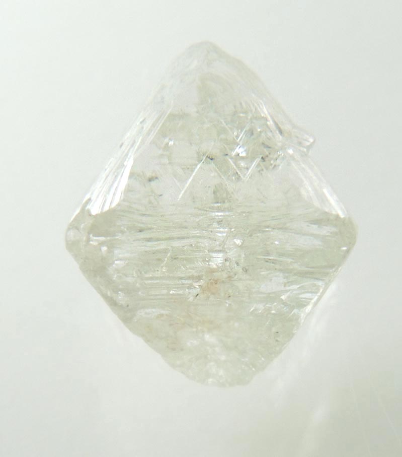 Diamond (2.56 carat cuttable gem-grade pale-gray octahedral uncut diamond) from Northern Cape Province, South Africa