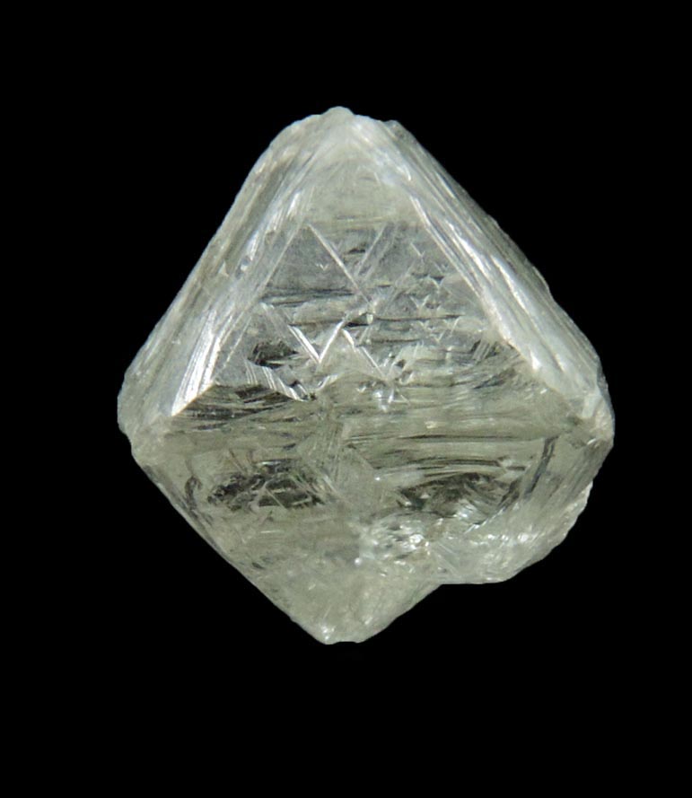 Diamond (2.56 carat cuttable gem-grade pale-gray octahedral uncut diamond) from Northern Cape Province, South Africa