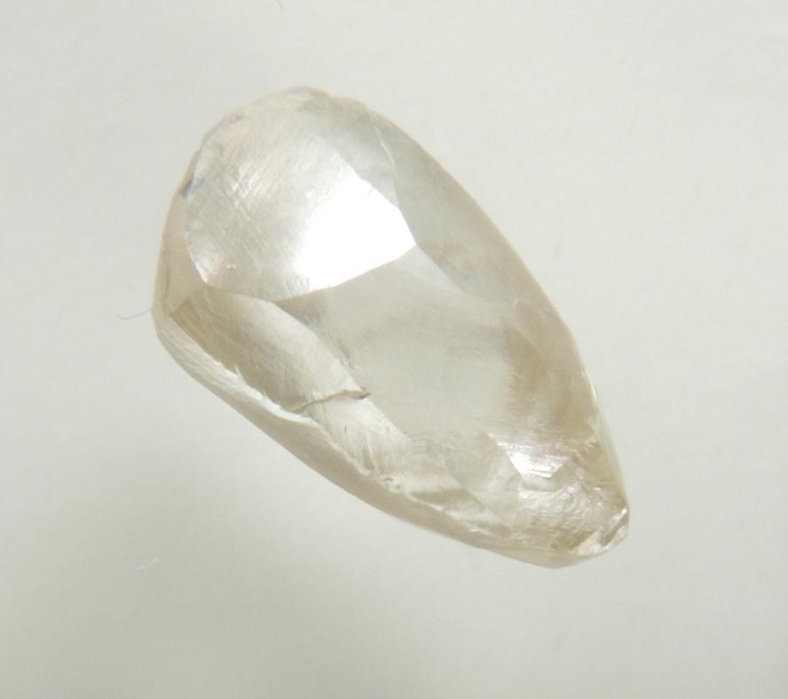 Diamond (1.27 carat pale-brown elongated macle, twinned uncut diamond) from Northern Cape Province, South Africa