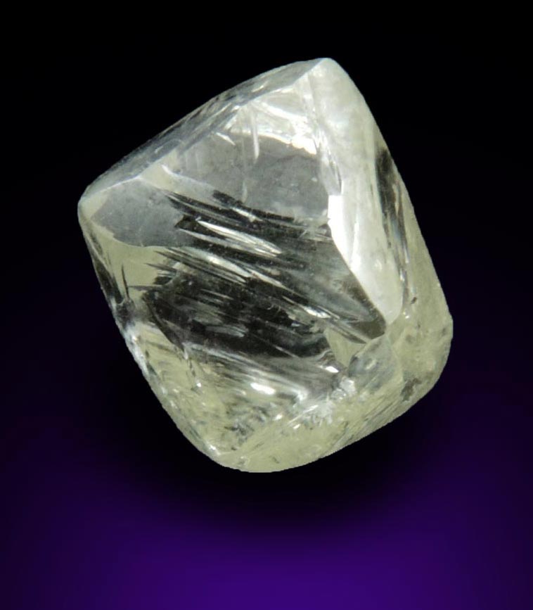 Diamond (2.11 carat gem-grade pale-yellow octahedral diamond) from Premier Mine, Gauteng Province, South Africa