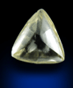 Diamond (1.58 carat gem-grade fancy-yellow macle, twinned uncut diamond) from Orapa Mine, south of the Makgadikgadi Pans, Botswana