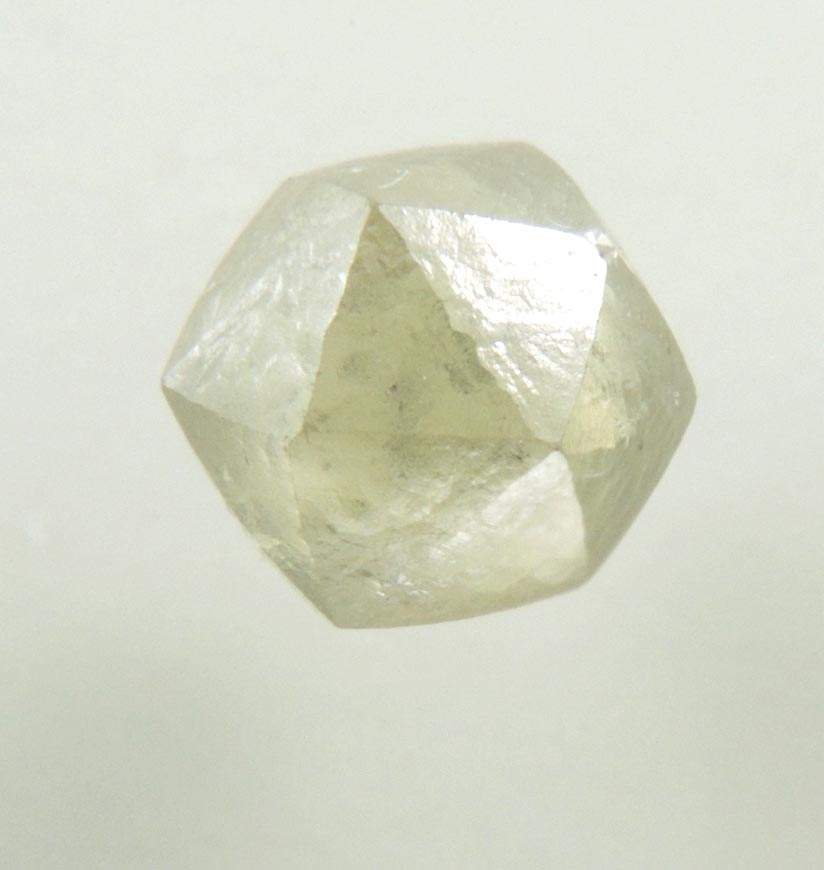 Diamond (1.40 carat yellow-gray tetrahexahedral crystal) from Almazy Anabara Mine, Sakha (Yakutia) Republic, Siberia, Russia