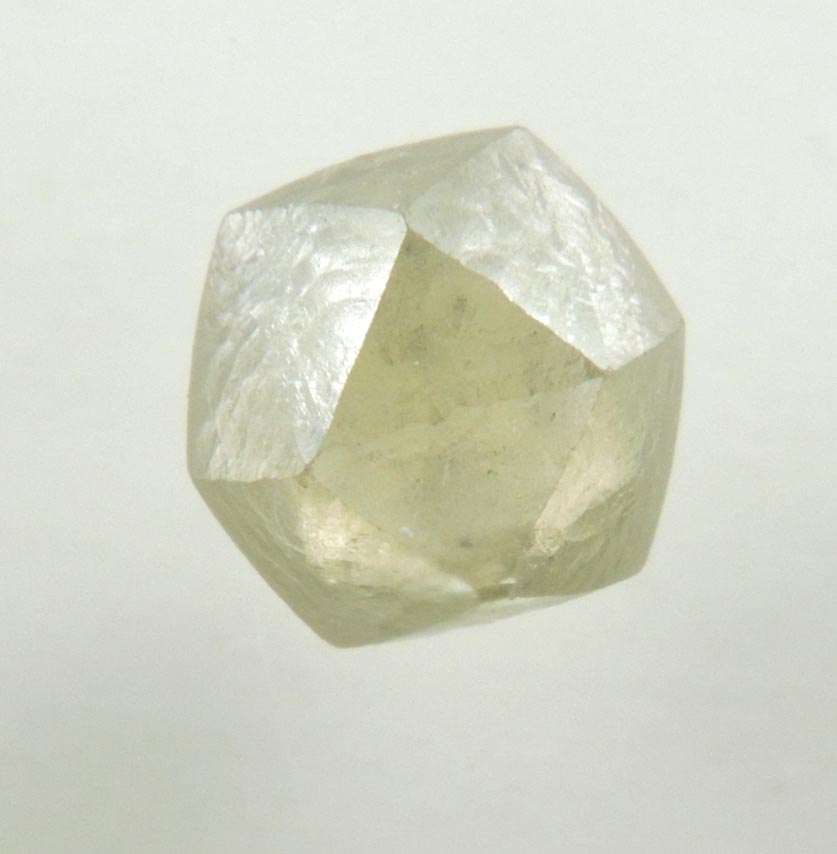 Diamond (1.40 carat yellow-gray tetrahexahedral crystal) from Almazy Anabara Mine, Sakha (Yakutia) Republic, Siberia, Russia