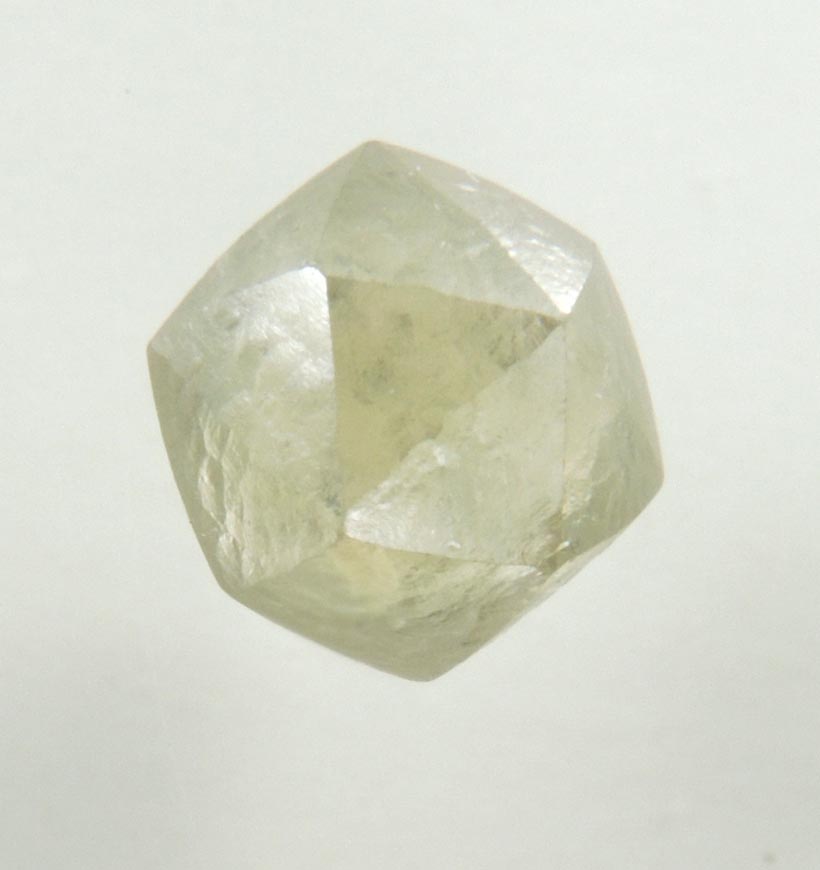 Diamond (1.40 carat yellow-gray tetrahexahedral crystal) from Almazy Anabara Mine, Sakha (Yakutia) Republic, Siberia, Russia