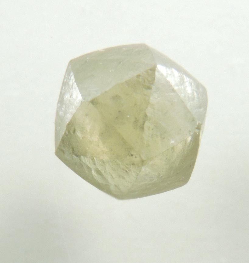 Diamond (1.40 carat yellow-gray tetrahexahedral crystal) from Almazy Anabara Mine, Sakha (Yakutia) Republic, Siberia, Russia