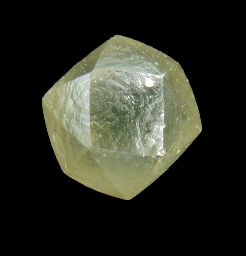 Diamond (1.40 carat yellow-gray tetrahexahedral crystal) from Almazy Anabara Mine, Sakha (Yakutia) Republic, Siberia, Russia