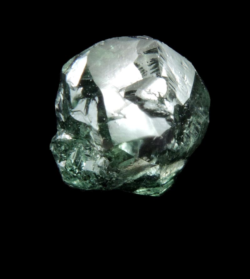 Diamond (0.93 carat fancy-intense green complex uncut diamond) from Almazy Anabara Mine, Sakha (Yakutia) Republic, Siberia, Russia