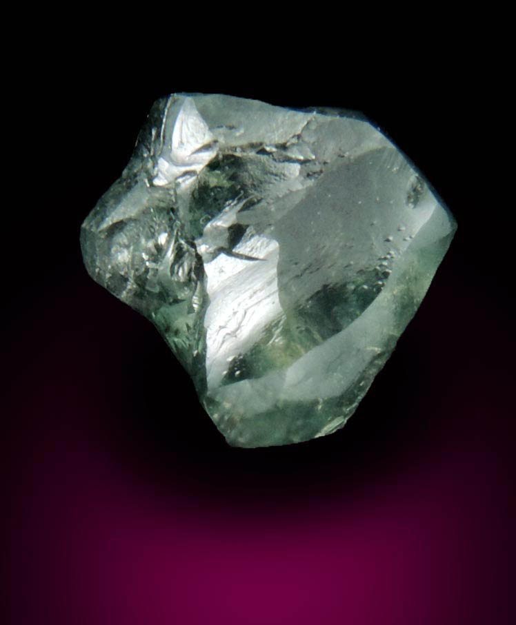 Diamond (0.89 carat fancy-intense green complex rough diamond) from Almazy Anabara Mine, Sakha (Yakutia) Republic, Siberia, Russia