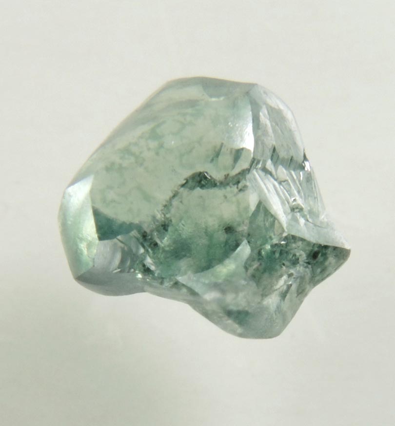 Diamond (0.89 carat fancy-intense green complex rough diamond) from Almazy Anabara Mine, Sakha (Yakutia) Republic, Siberia, Russia