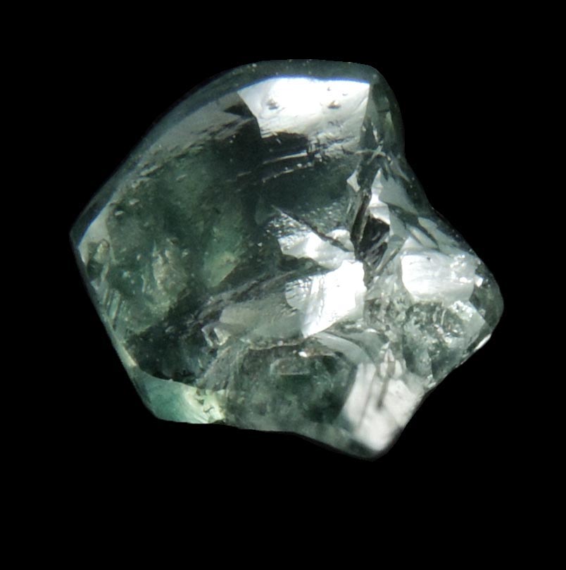 Diamond (0.89 carat fancy-intense green complex rough diamond) from Almazy Anabara Mine, Sakha (Yakutia) Republic, Siberia, Russia