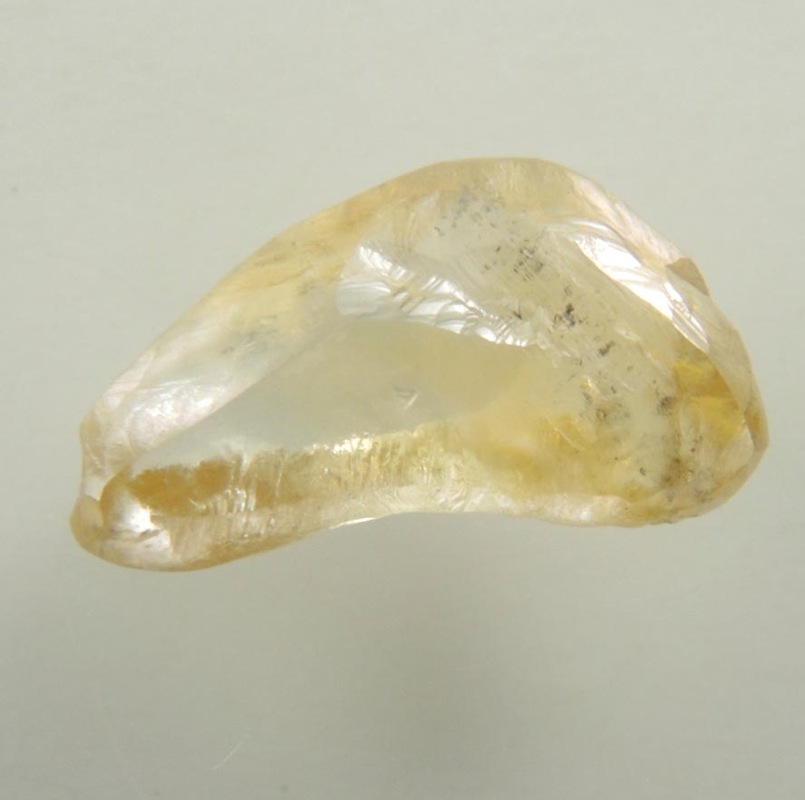 Diamond (1.72 carat yellow-orange curved crystal) from Northern Cape Province, South Africa